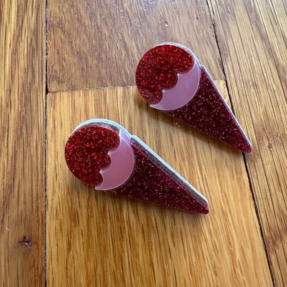 Vinca Ice Cream Cone Earrings from the Museum of Ice Cream